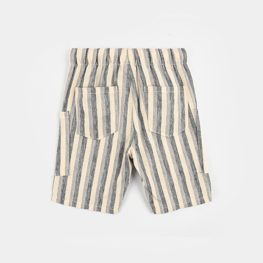Boys Cotton Shorts (Live To Surf) - Stripes