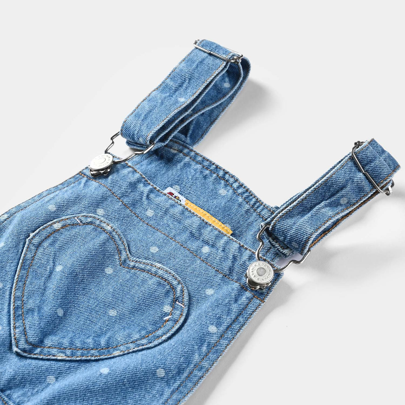 Infant Girls Denim rigid Dangri Heart Shape-LT.Blue