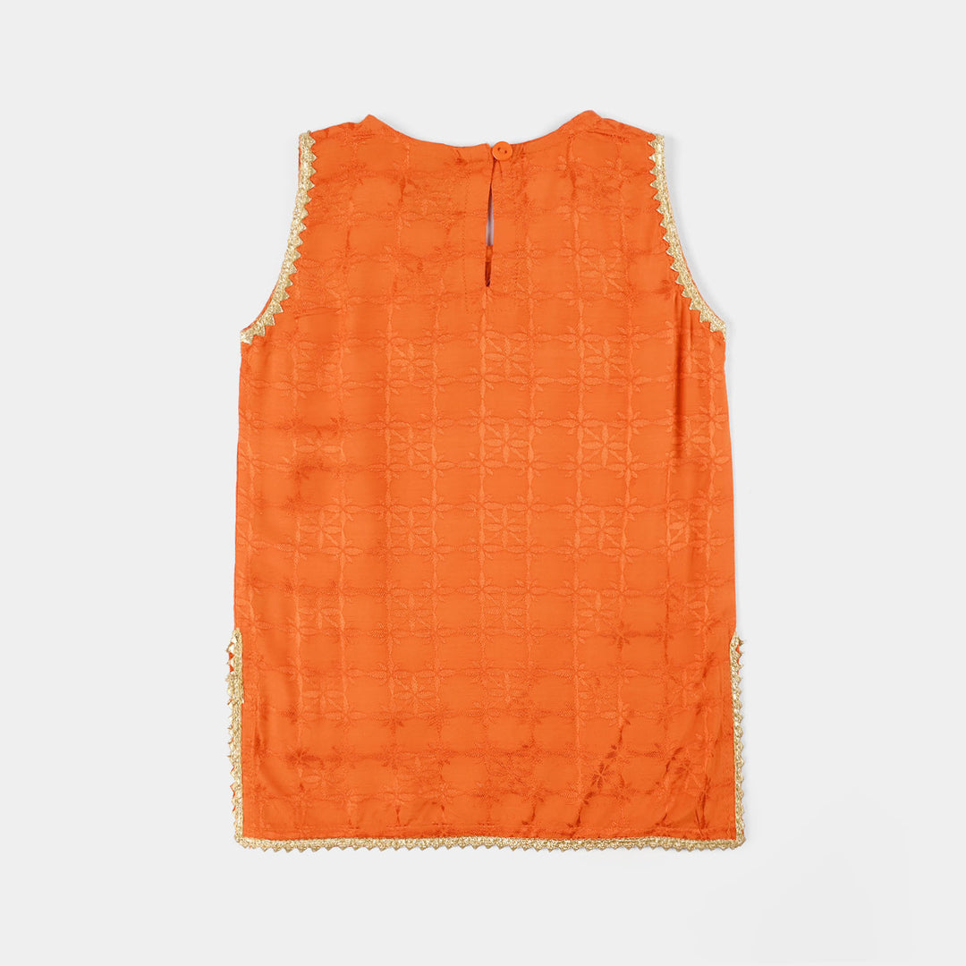 Infant Girls Jacquard 2-Piece Suit (Choti) - Rust/Orange