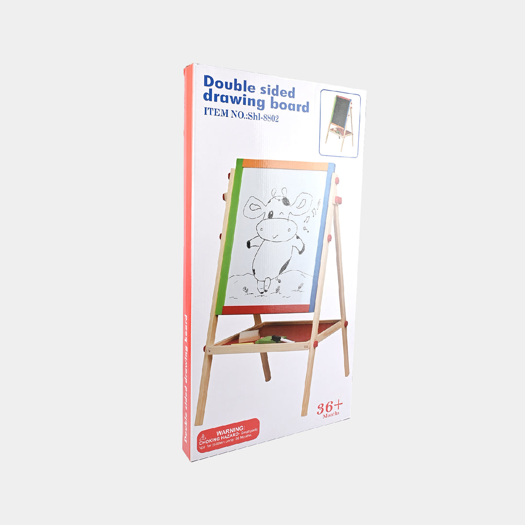 Wooden Double Side Drawing Board For Kids