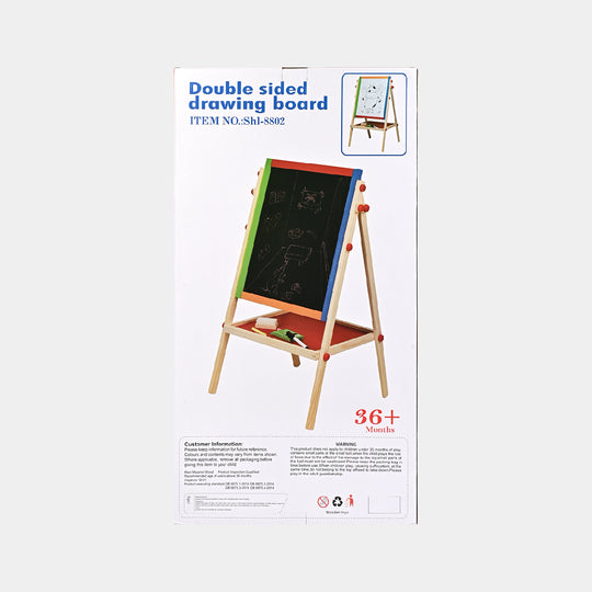 Wooden Double Side Drawing Board For Kids