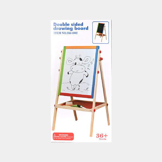 Wooden Double Side Drawing Board For Kids