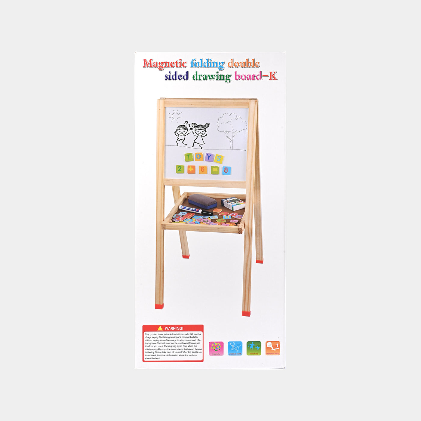 Wooden Magnetic Folding Double Sided Drawing Board A-128