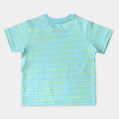 Infant Boys Poly Cotton Jersey Round Neck T-Shirt Character -T. Turquois