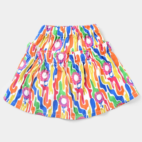 Girls Cotton Poplin Short Skirt Art-Multi