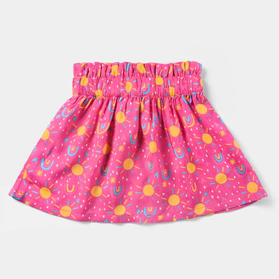 Infant Girls Viscose Short Skirt Moon-Pink