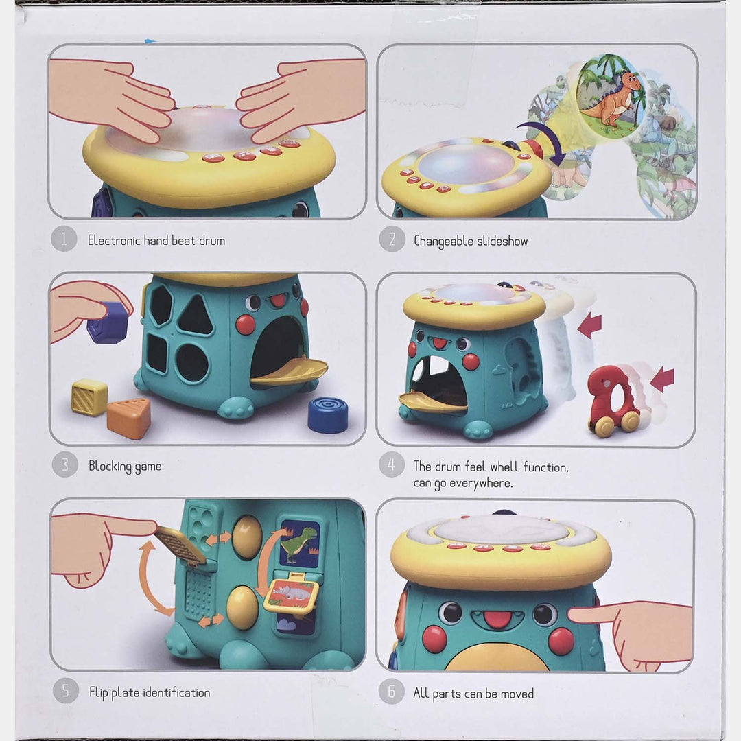 Dinosaur Hard Drum W/Light & Music Toy