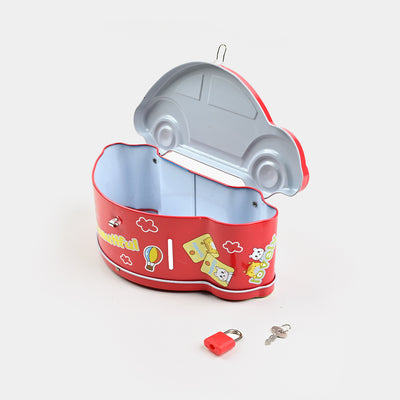 Metal Coin/Money Box  With Lock For Kids