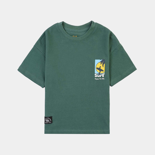 Boys Cotton T-Shirt Surf Enjoy The Life- Blue