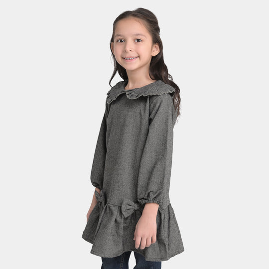 Girls Wool Fall Dress -Ash Grey