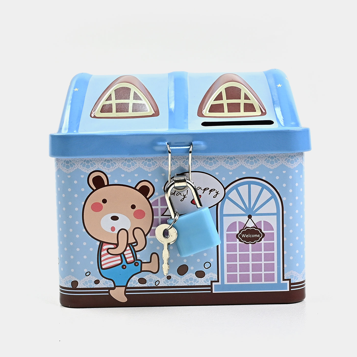 Metal Coin/Money Box  With Lock For Kids