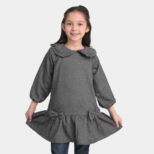 Girls Wool Fall Dress -Ash Grey