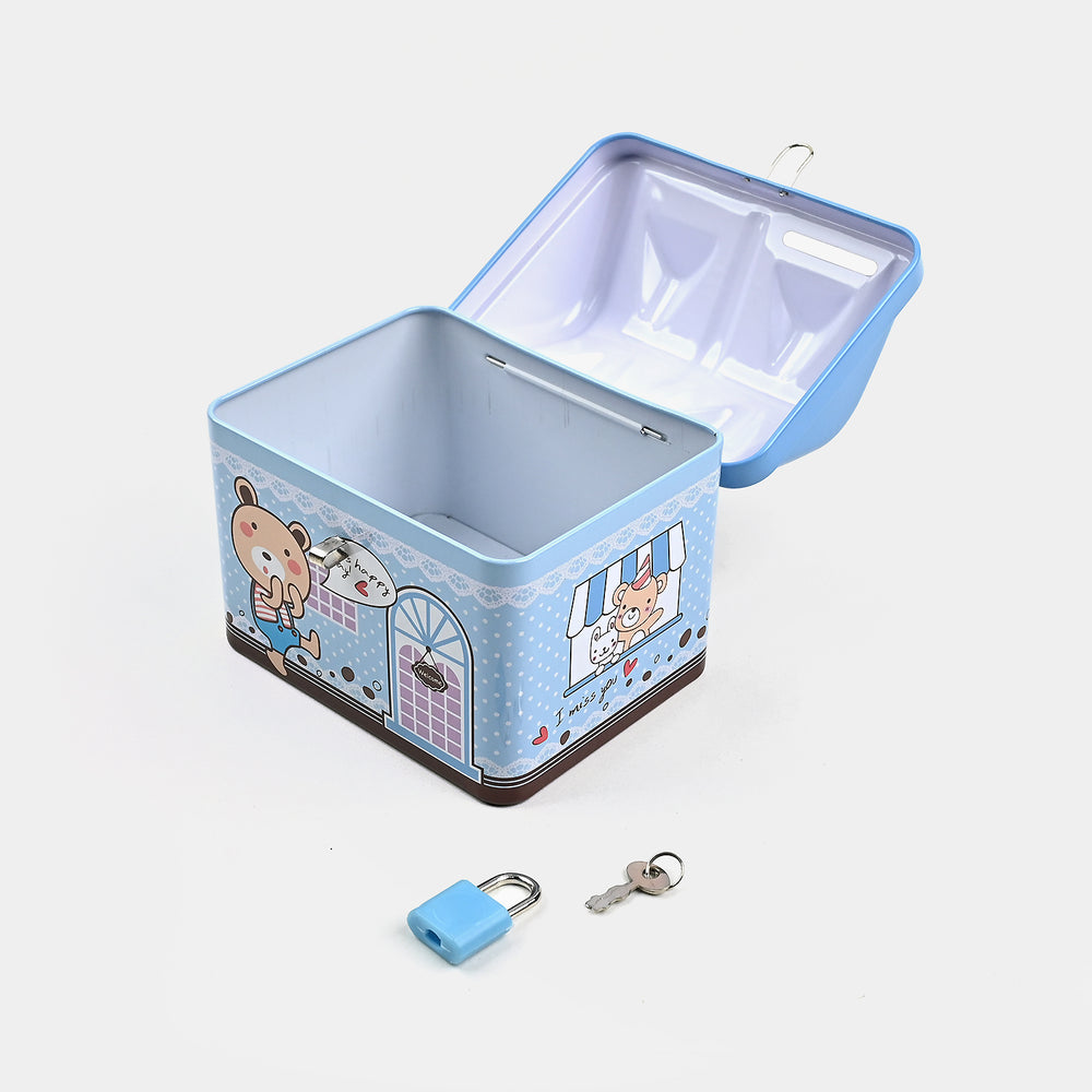 Metal Coin/Money Box  With Lock For Kids