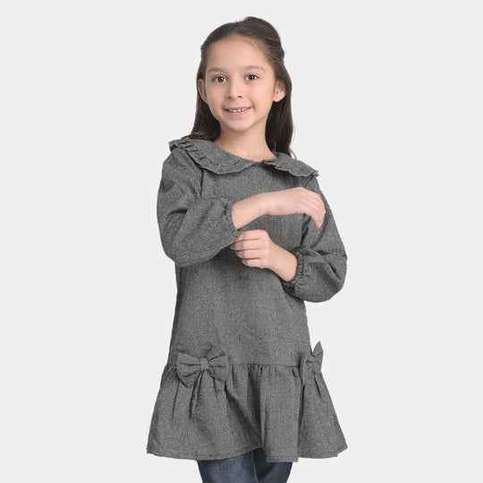 Girls Wool Fall Dress -Ash Grey