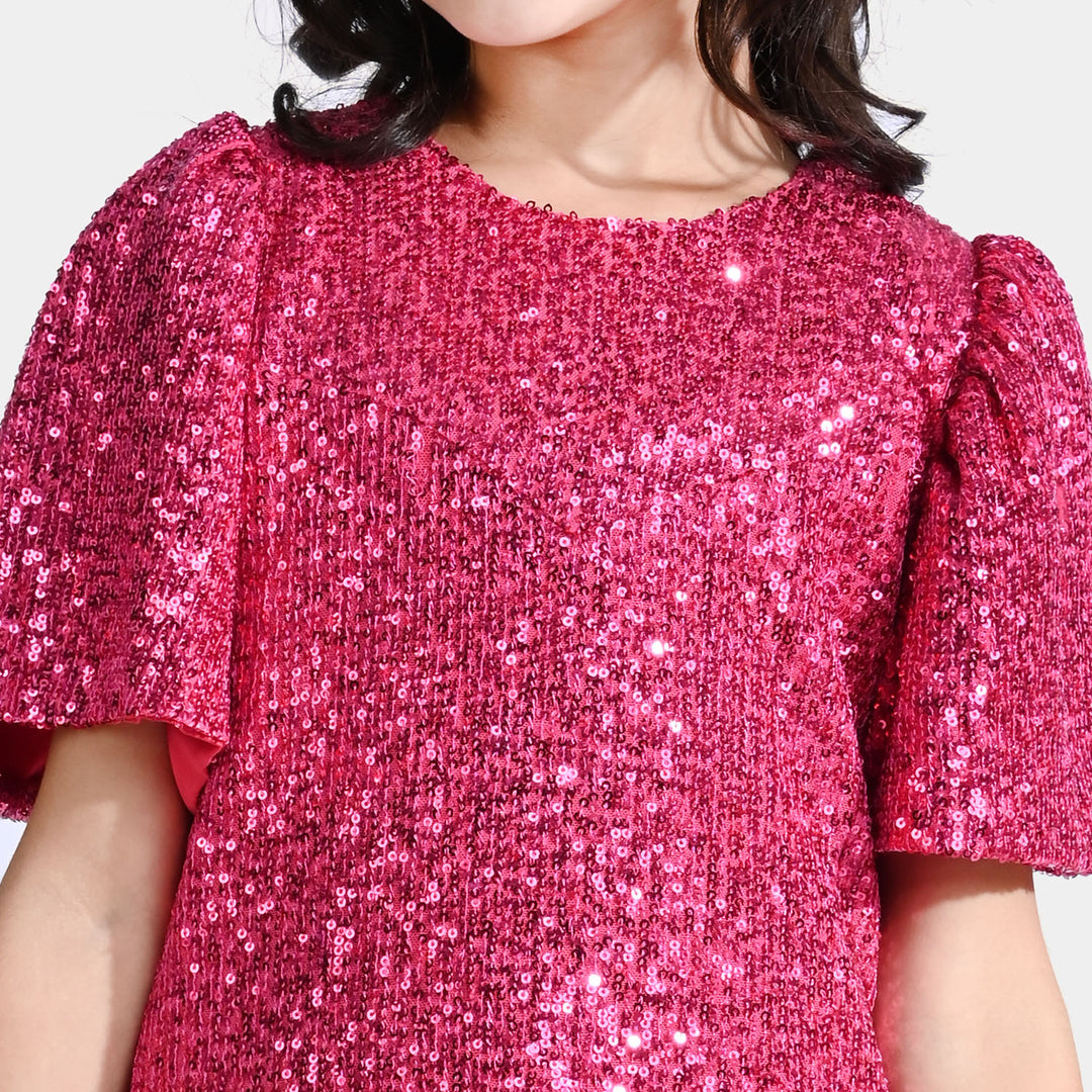 Girls Sequence Dress Shining Beauty-Pink