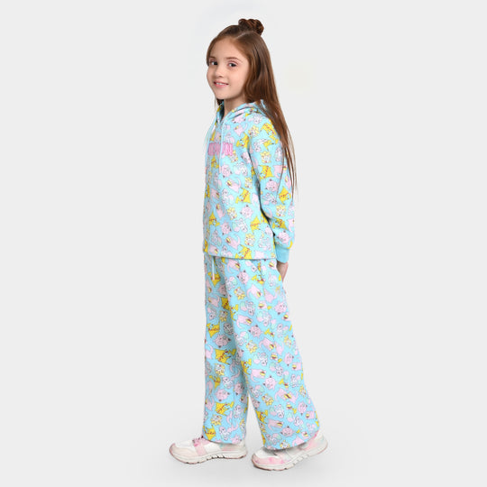 Girls Fleece 2 Piece Suit Character - Sky Blue