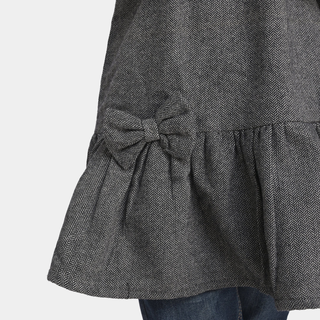 Girls Wool Fall Dress -Ash Grey