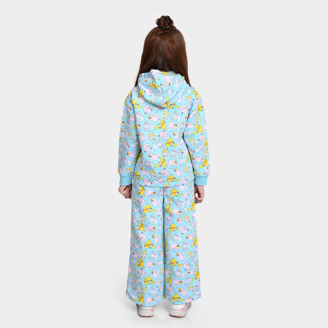 Girls Fleece 2 Piece Suit Character - Sky Blue