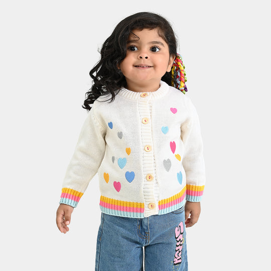 Infant Girls Acrylic Sweater-Multi hearts