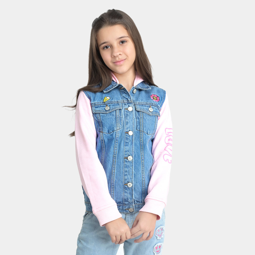 Girls Denim Rigid Jacket Chill Out-Mid Blue