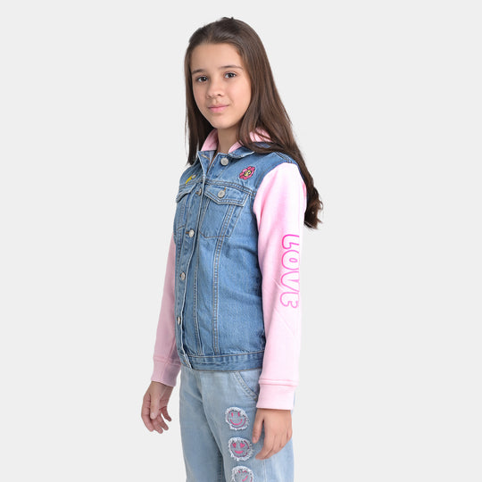 Girls Denim Rigid Jacket Chill Out-Mid Blue