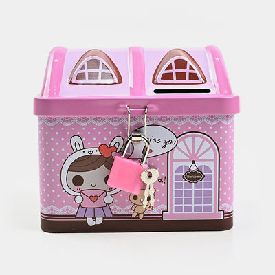 Metal Coin/Money Box  With Lock For Kids