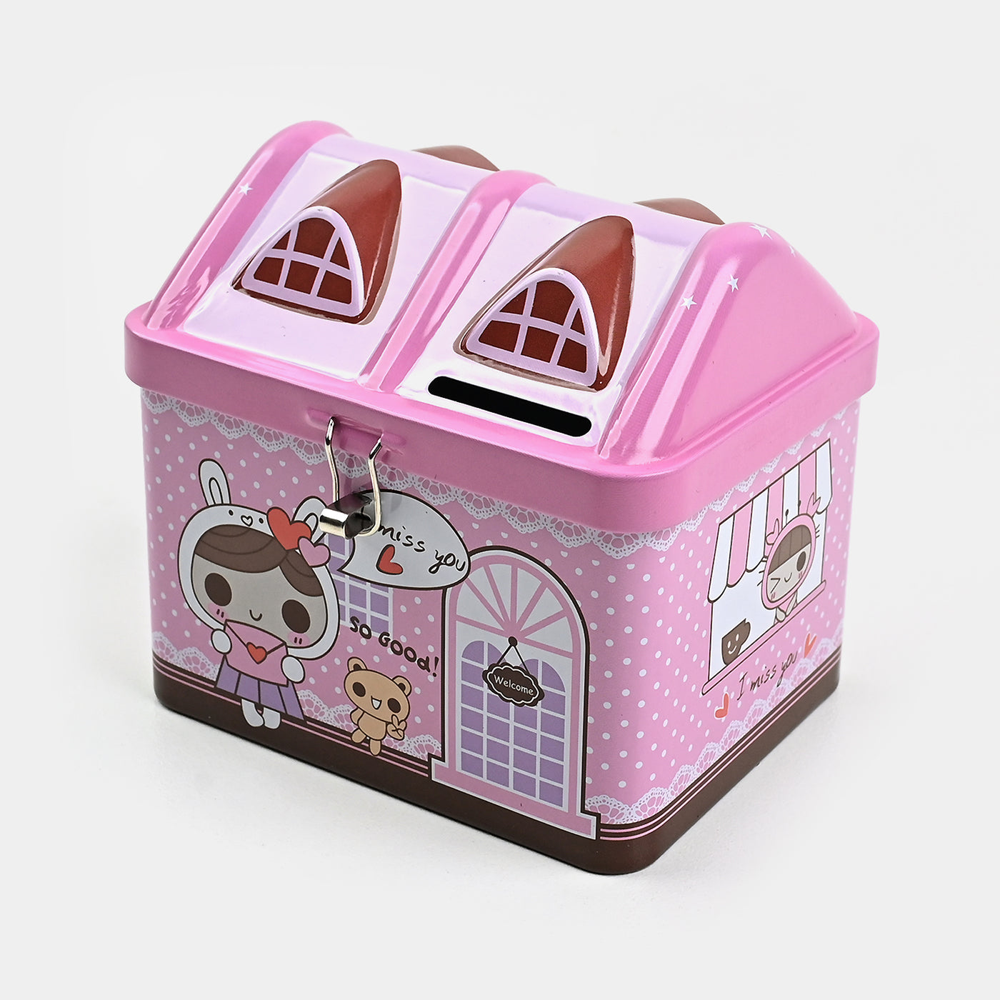 Metal Coin/Money Box  With Lock For Kids