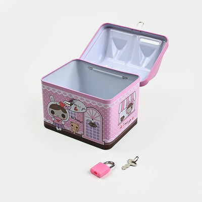 Metal Coin/Money Box  With Lock For Kids