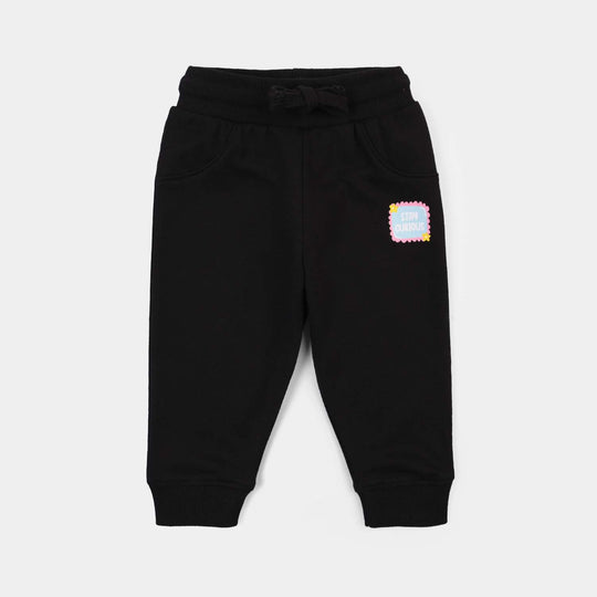 Infant Girls Cotton Terry Pyjama Stay Curious -BLACK