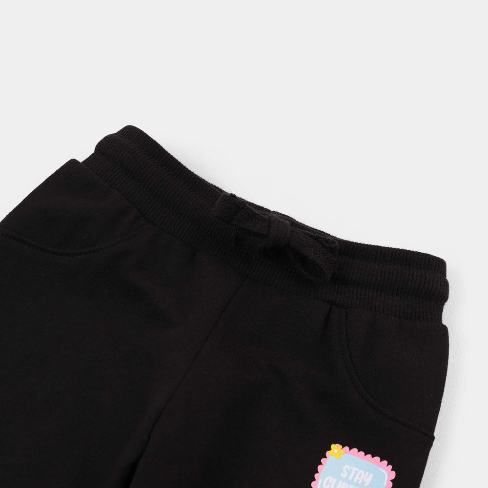 Infant Girls Cotton Terry Pyjama Stay Curious -BLACK