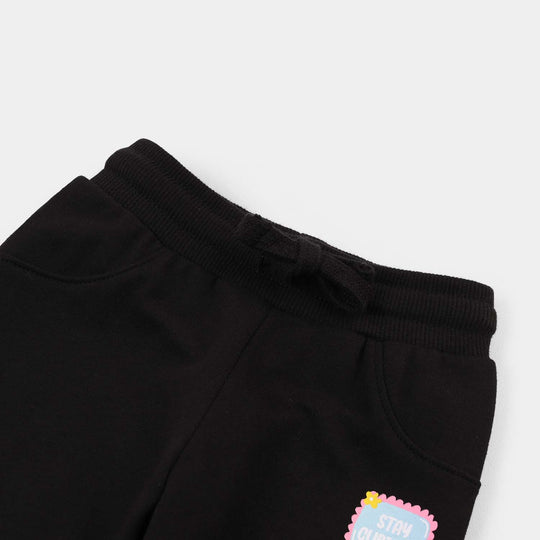 Infant Girls Cotton Terry Pyjama Stay Curious -BLACK