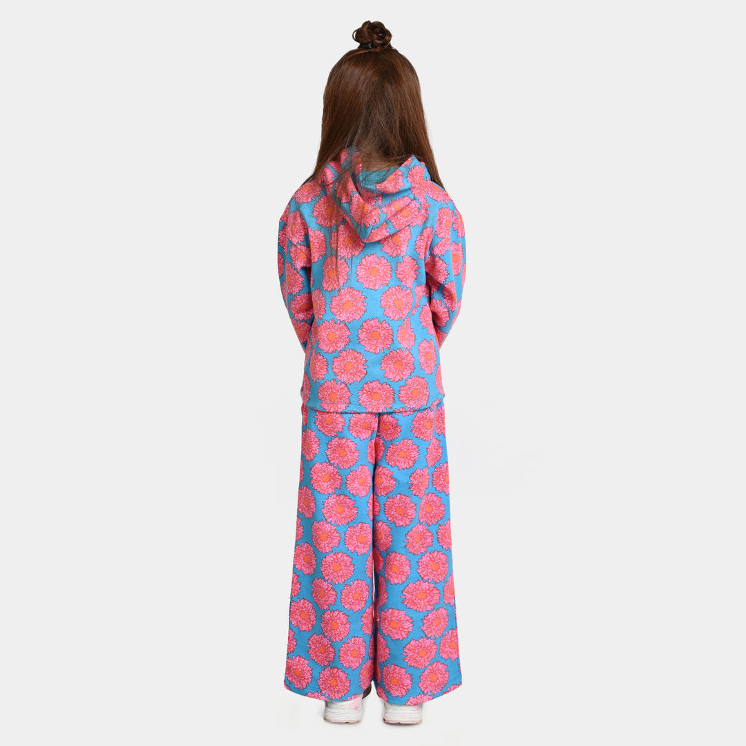 Girls Fleece 2 Piece Suit Autumn-Pink/Blue