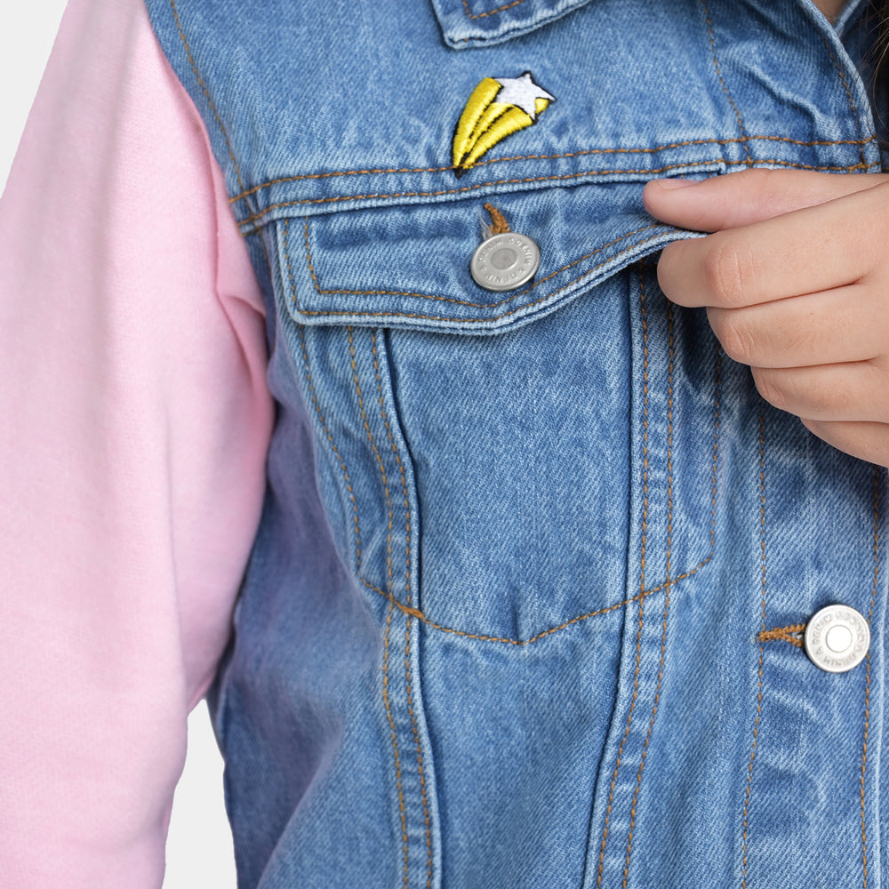 Girls Denim Rigid Jacket Chill Out-Mid Blue