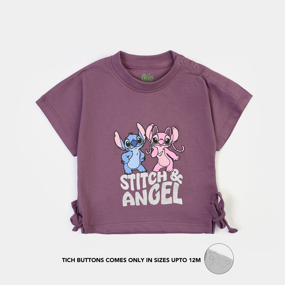 Infant Girls 2x1 Rib T-Shirt Stitch Angel