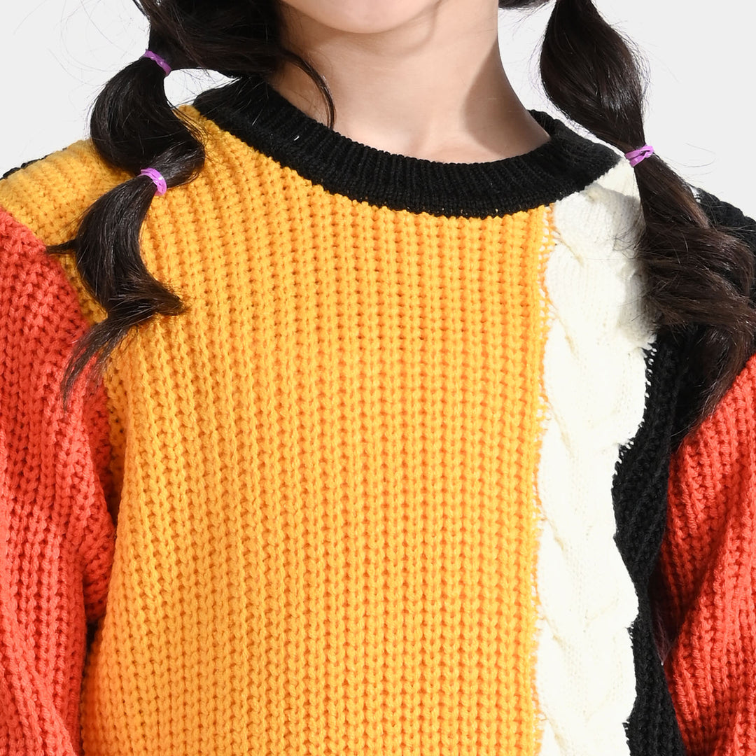 Girls Acrylic Sweater Harvest-Multi