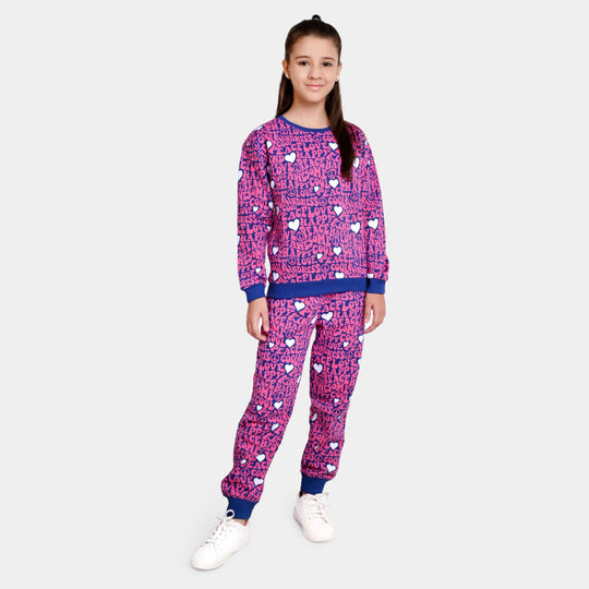 Girls Fleece 2 Piece Suit - PURPLE