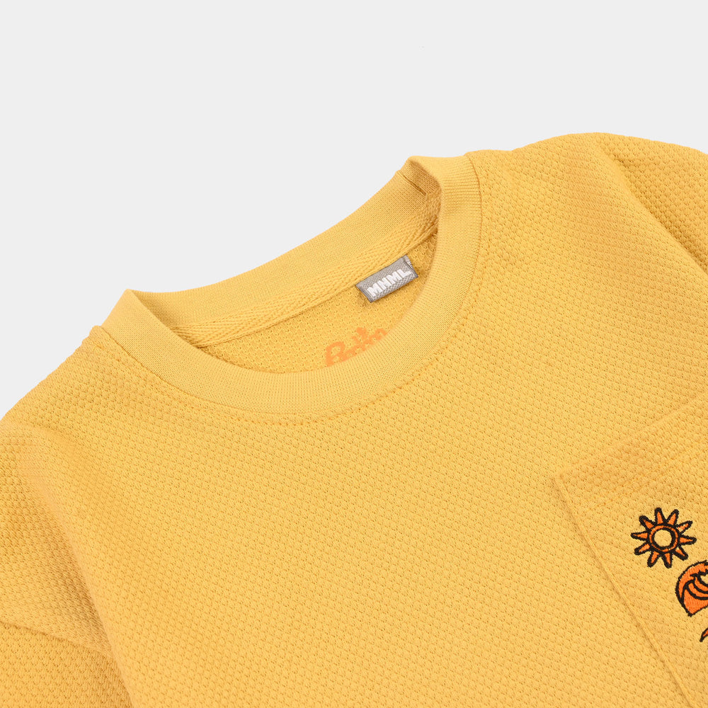 Boys Cotton T-Shirt Sun - Ochre