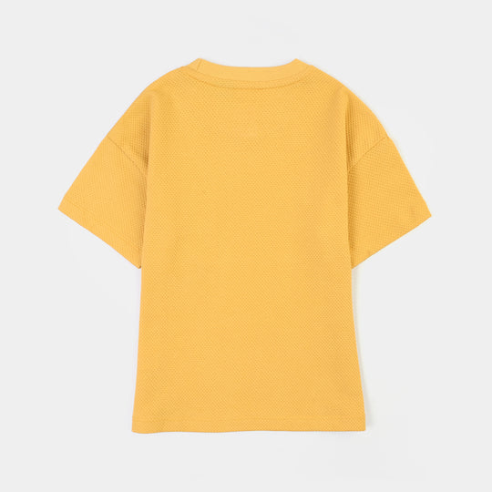 Boys Cotton T-Shirt Sun - Ochre
