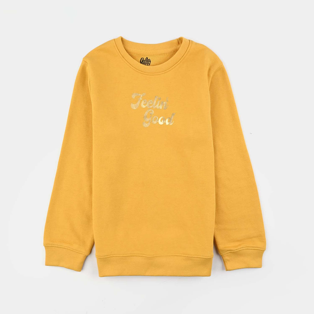 Girls Jersey/Terry 2 Piece Suit Feeling Good-Yellow