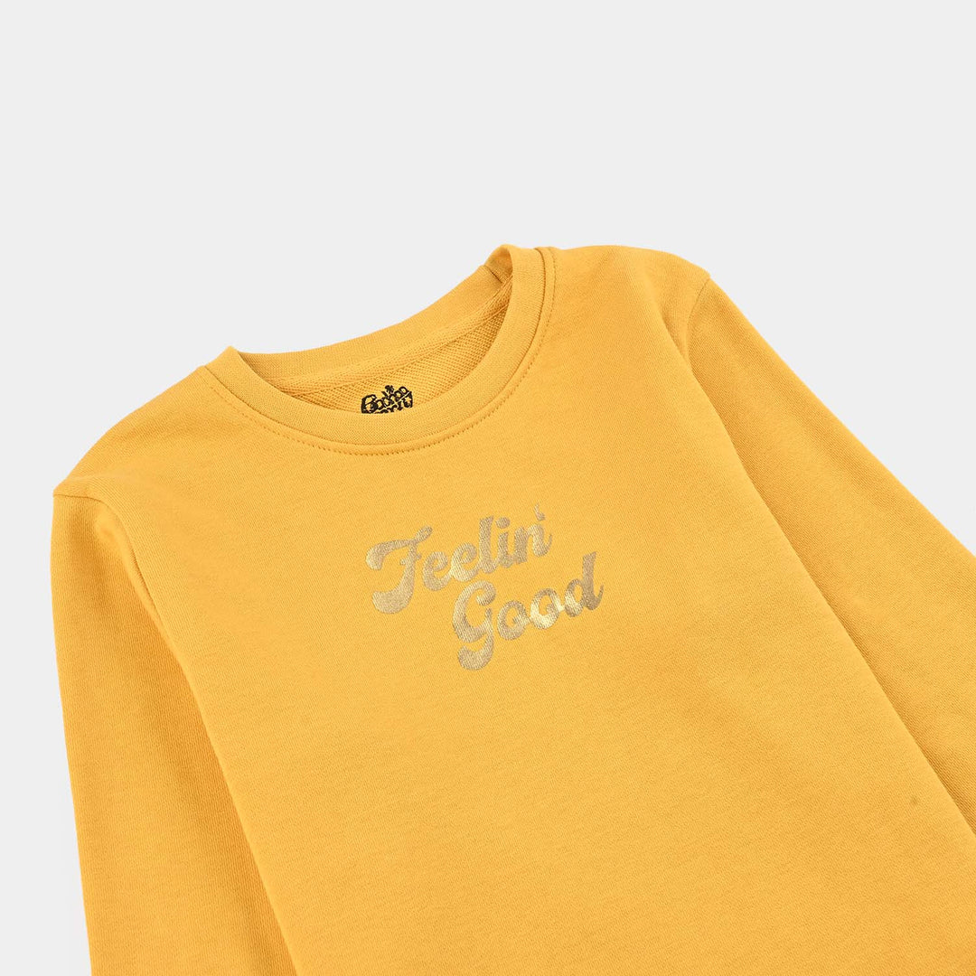 Girls Jersey/Terry 2 Piece Suit Feeling Good-Yellow