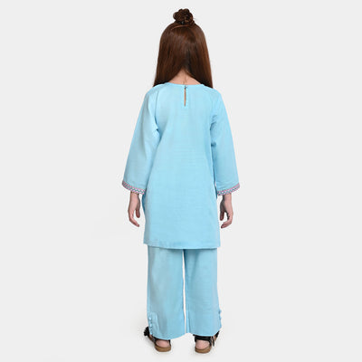 Girls khaddar 2Pc Suit Chandni-Light Blue