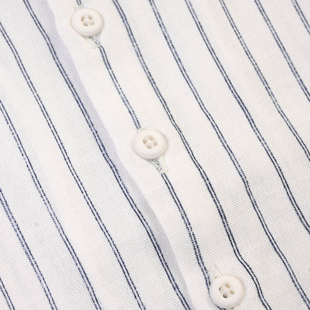 Boys Yarn Dyed Shirt (Salty Vibes)-WHITE