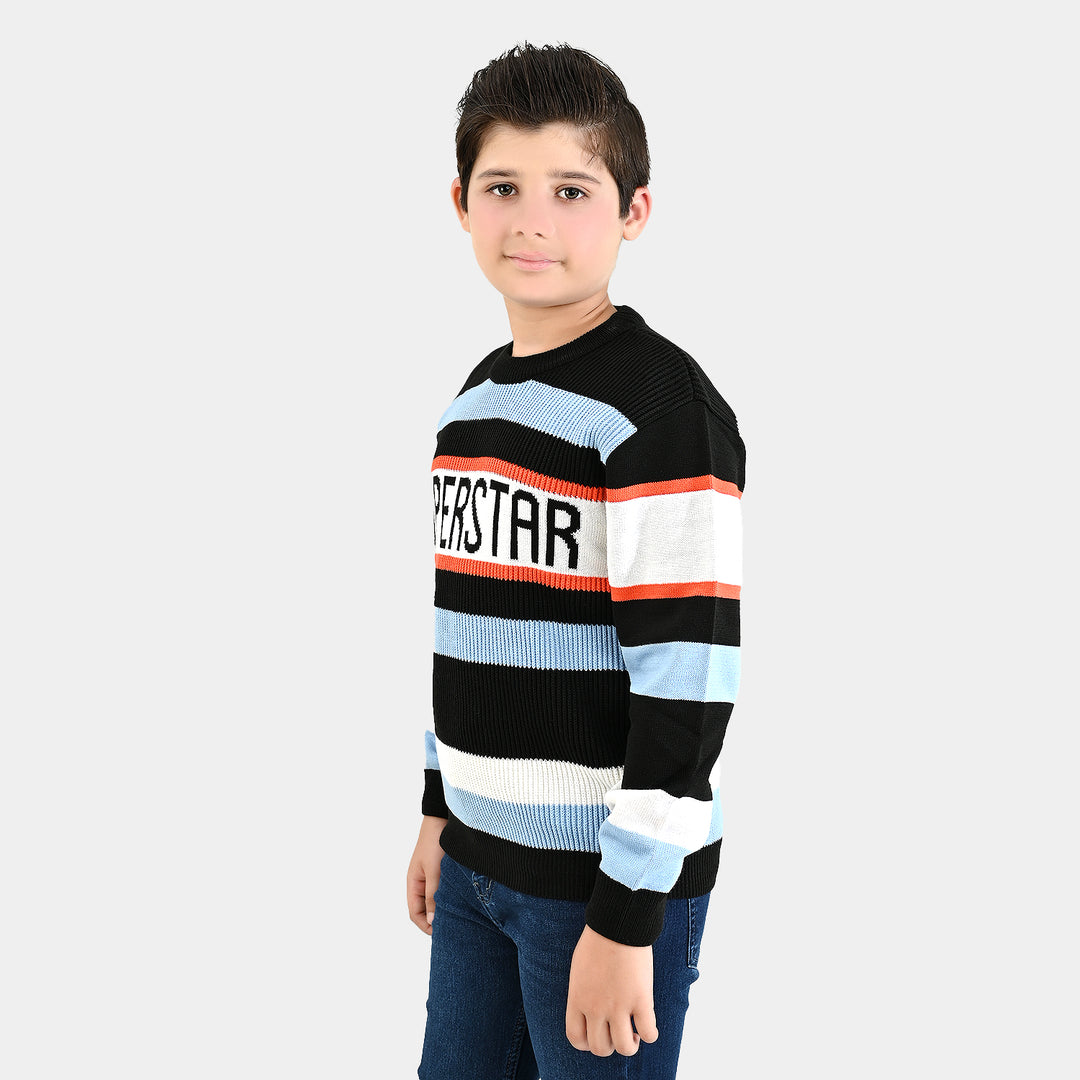 Boys Acrylic Sweater-Superstar-Multi