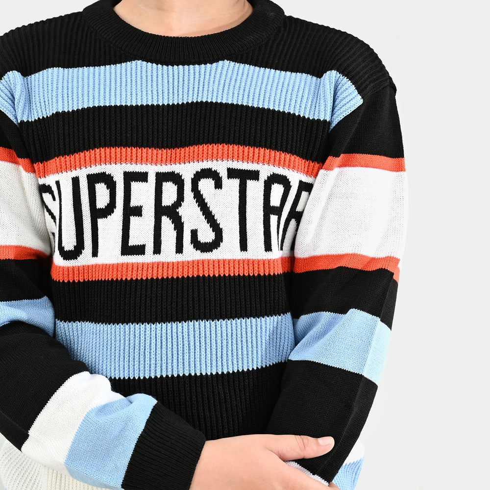 Boys Acrylic Sweater-Superstar-Multi