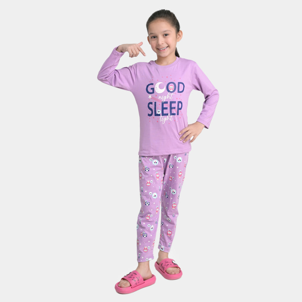 Girls Knitted Night Suit Sleep Tight-Sky Blue