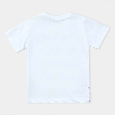 Infant Girls Cotton Jersey T-Shirt Hi Pakistan-White