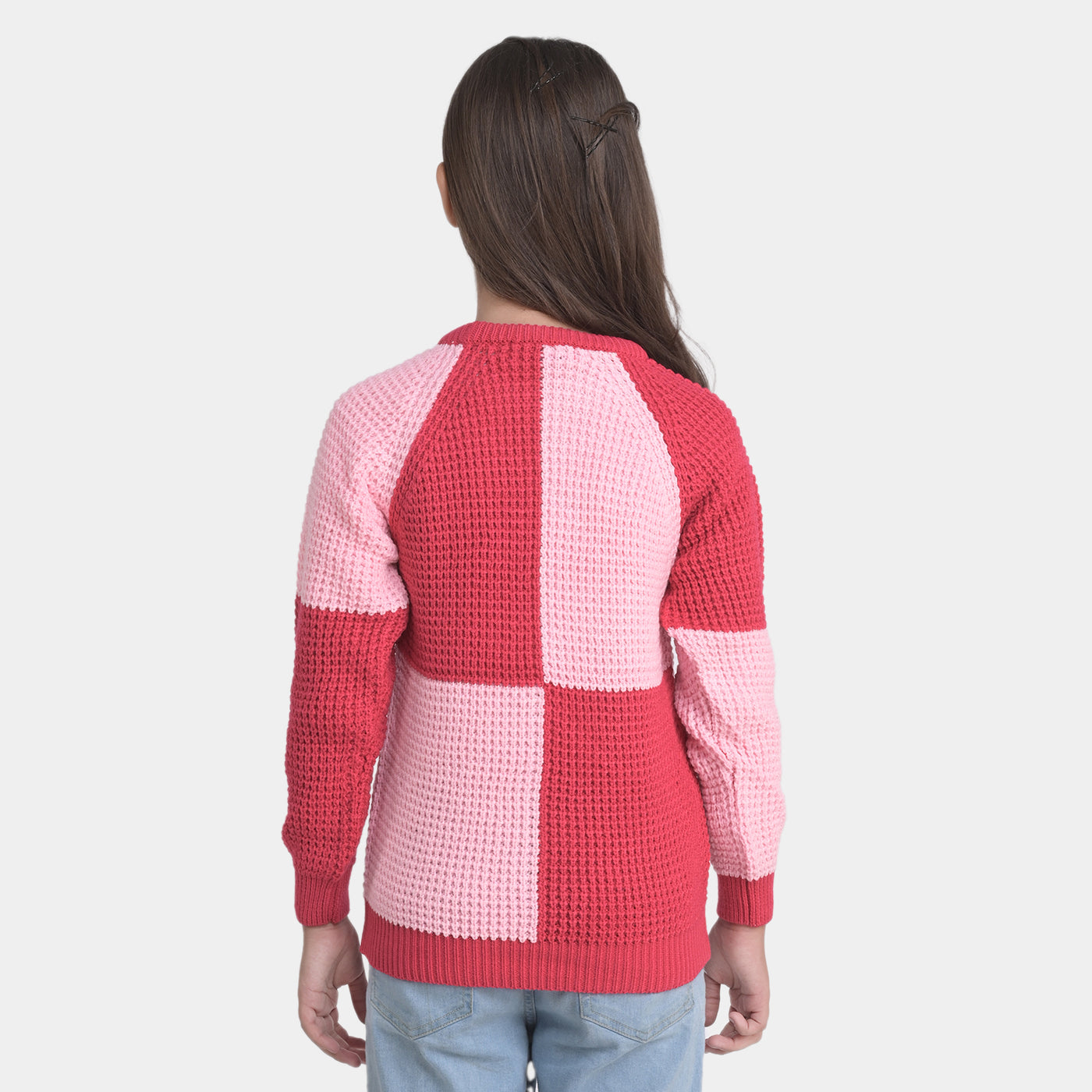 Girls Knitted Sweater -Red/Pink