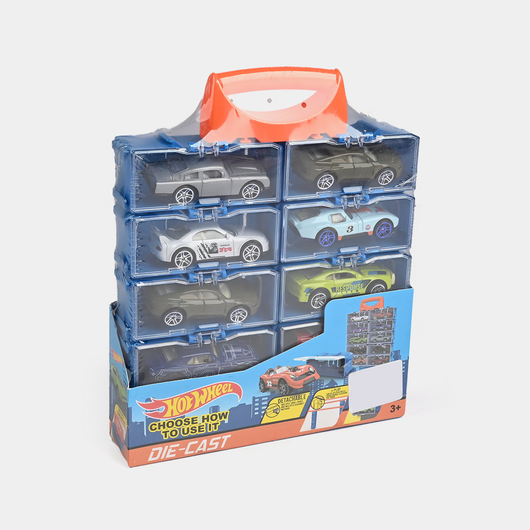 Hot Wheel Diecast 8Pcs Cars With Display Racks