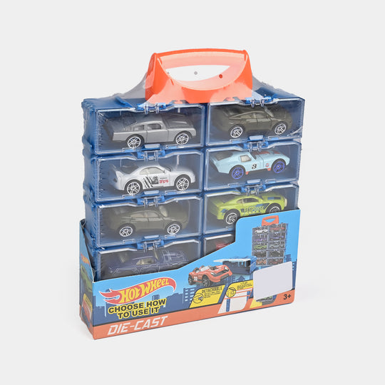Hot Wheel Diecast 8Pcs Cars With Display Racks