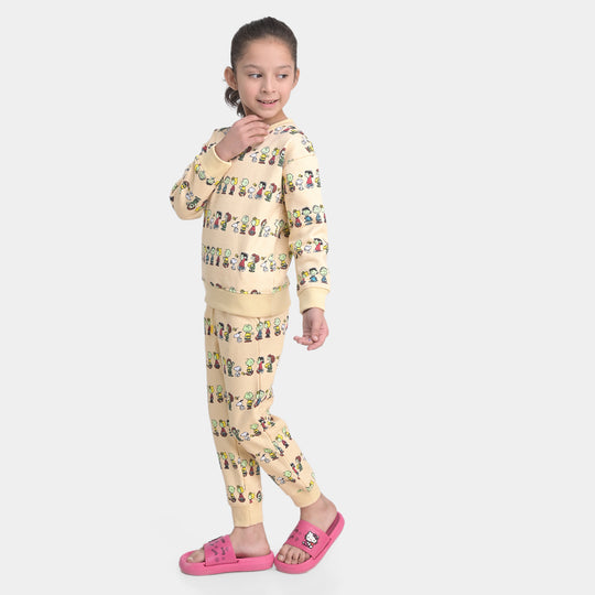 Girls FLEECE 2 Piece Suit Peanuts-B.Sand